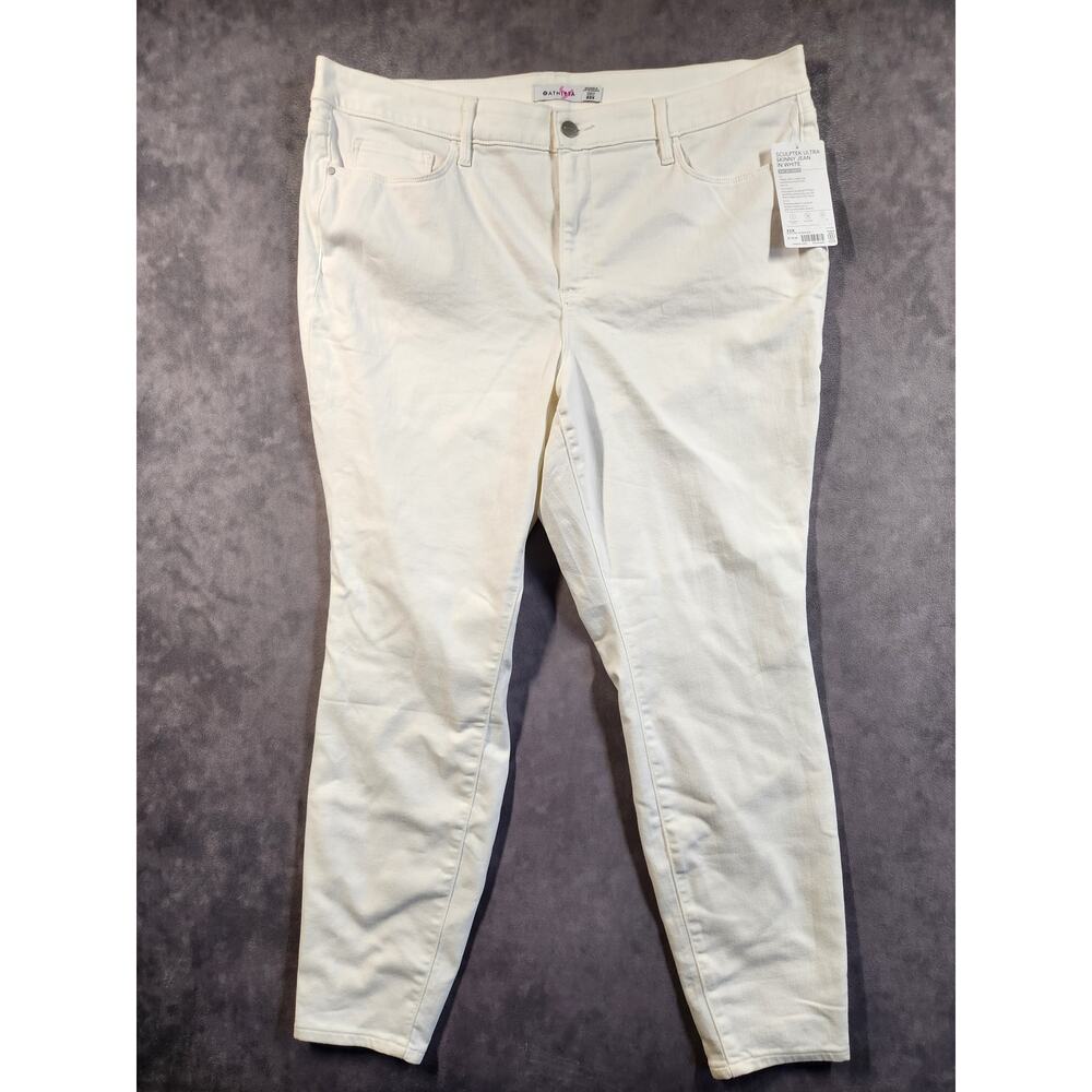 Athleta Skulptek Ultra Skinny Jeans Womens Plus Size 22 X White Stretch New NWT